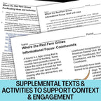 Where the Red Fern Grows Novel Study - 130+ No - Prep Pages, plus Task Cards - Simply Novel