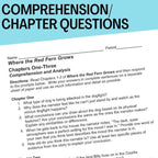 Where the Red Fern Grows Novel Study - 130+ No - Prep Pages, plus Task Cards - Simply Novel