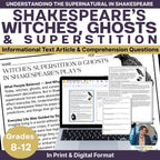 Witches, Superstition & Ghosts in Shakespeare's Theater Informational Text - Simply Novel
