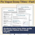 Writing Effective Essay Titles | Essay Writing & Structure Skills Activities - Simply Novel
