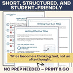 Writing Effective Essay Titles | Essay Writing & Structure Skills Activities - Simply Novel