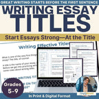Writing Effective Essay Titles | Essay Writing & Structure Skills Activities - Simply Novel