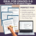 Writing Power - Packed Grabbers - Essay Hooks, Leads - Writing Lesson & Worksheets - Simply Novel