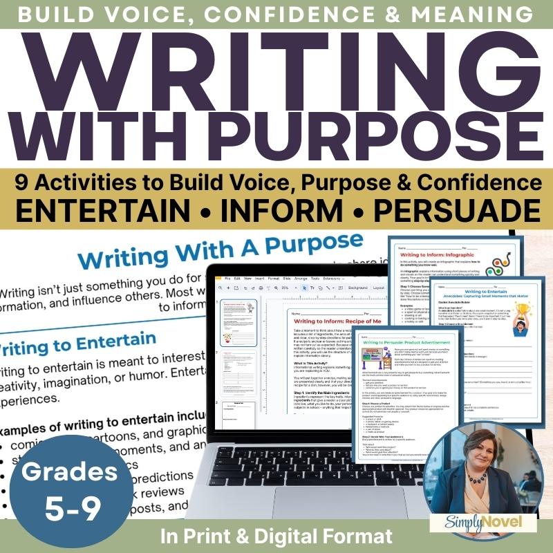 Writing with Purpose: Writing Activities to Entertain, Inform, and Persuade - Simply Novel