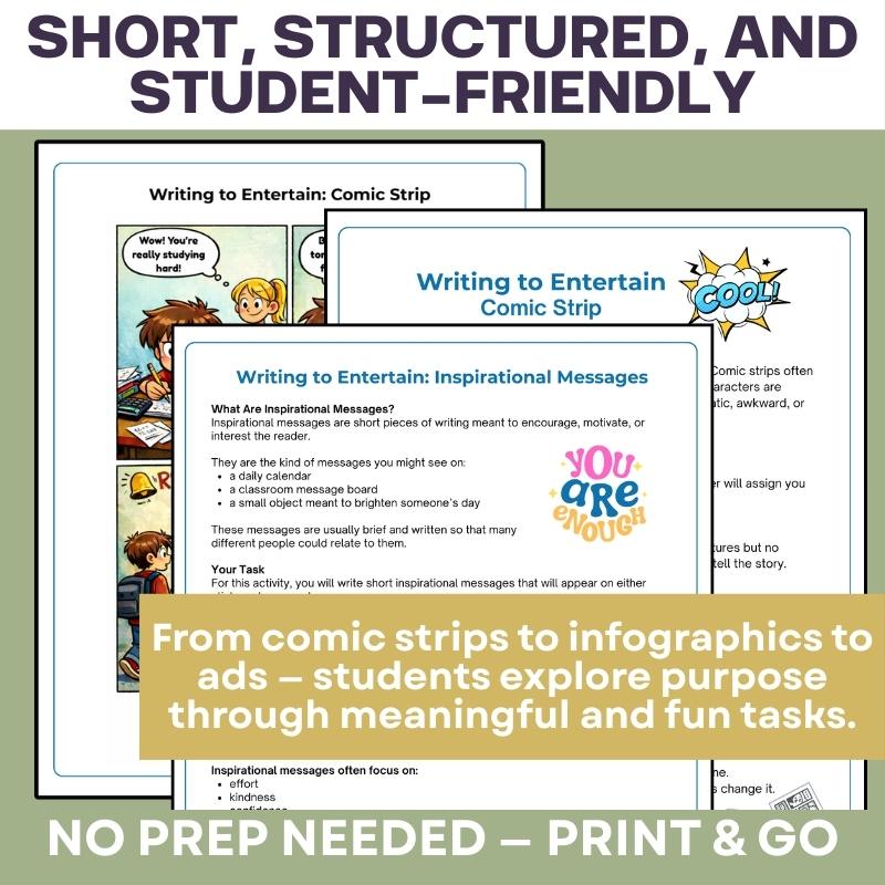 Writing with Purpose: Writing Activities to Entertain, Inform, and Persuade - Simply Novel