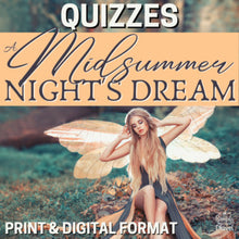 Load image into Gallery viewer, A Midsummer Night&#39;s Dream Unit Plan Assessments - Act-by-Act Reading Quizzes