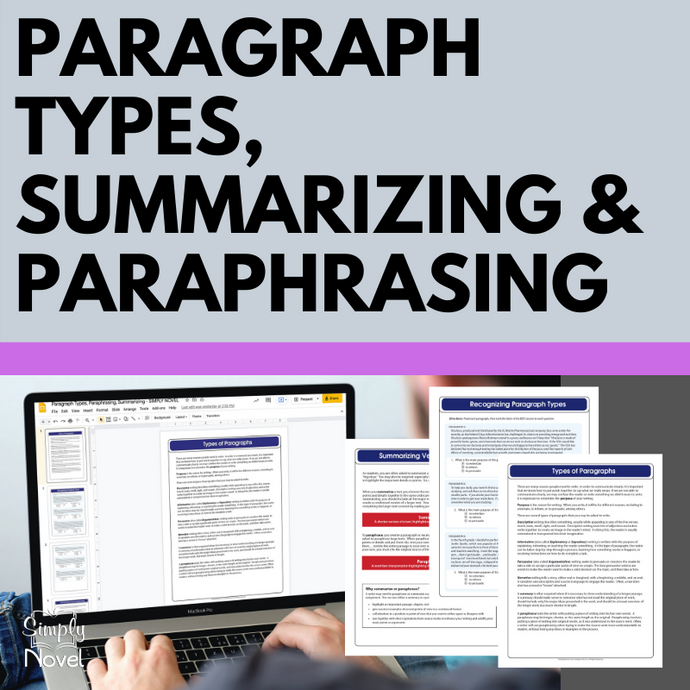 Types of Paragraphs - Handouts, Summarizing and Paraphrasing Lessons & Practice