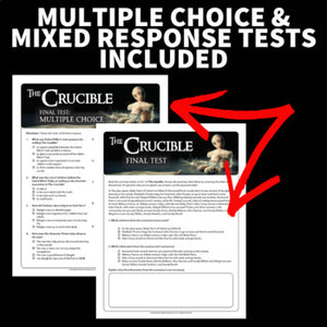 The Crucible Unit Plan Resource - TWO FINAL TESTS in both Print & Digital