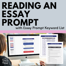 Load image into Gallery viewer, Reading an Essay Prompt Lesson + 40 Essay Prompt Keywords - Print &amp; Digital