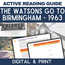 Load image into Gallery viewer, The Watsons Go to Birmingham Novel Study Active Reading Chart &amp; Foldable