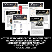 Load image into Gallery viewer, The Crucible Unit Teaching Guide - Notes, Vocabulary, Study Guide, Character Map