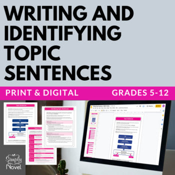 Writing Topic Sentences, Identifying Topic Sentences Practice Worksheets