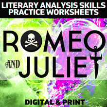 Load image into Gallery viewer, Romeo and Juliet Unit Plan Resource - Literary Analysis Skills Worksheets