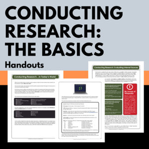 Conducting Research: Evaluating Sources, Internet & Library Research Handouts