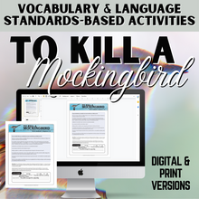 Load image into Gallery viewer, To Kill a Mockingbird Novel Study Unit Vocabulary and Language Skills Practice