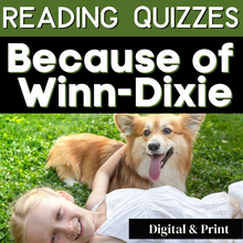 Load image into Gallery viewer, Because of Winn-Dixie Novel Study Reading Quizzes by Chapter