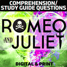 Load image into Gallery viewer, Romeo and Juliet Unit Plan Comprehension &amp; Analysis Study Guide Questions