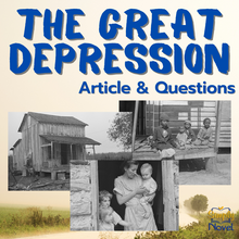 Load image into Gallery viewer, The Great Depression Informational Text Article &amp; Questions