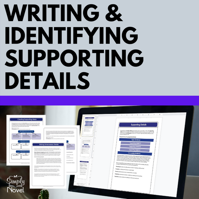 Identifying Supporting Details, Writing Supporting Details Practice Worksheets