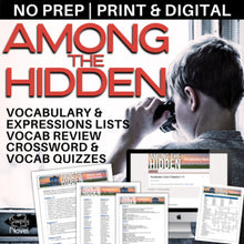 Load image into Gallery viewer, Among the Hidden Vocabulary and Expressions Lists, Crossword Review &amp; Quizzes