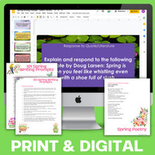 Load image into Gallery viewer, 101 Essay &amp; Writing Prompts for Spring | Middle &amp; High School Writing Topics