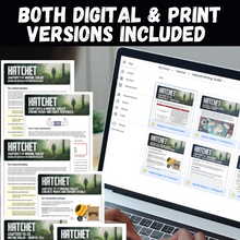 Load image into Gallery viewer, Hatchet Novel Study Teaching Resources BUNDLE | Over 250 Pages - Print &amp; Digital