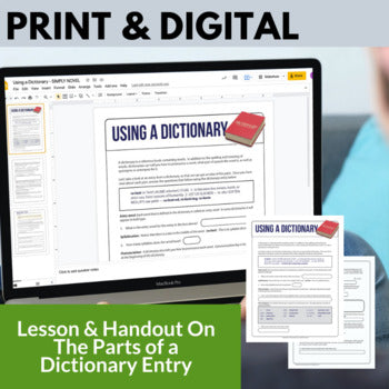 Using a Dictionary Entry Lesson Handout, Practice Identifying Parts of an Entry