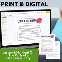 Load image into Gallery viewer, Using a Dictionary Entry Lesson Handout, Practice Identifying Parts of an Entry