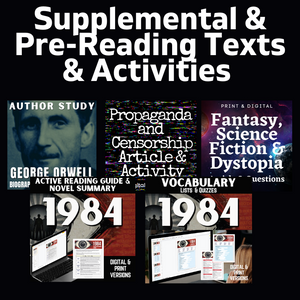 1984 Literature Guide Novel Study Resource No-Prep BUNDLE - Print & Digital