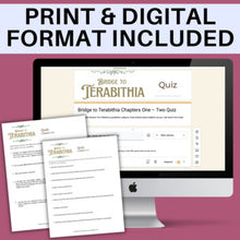 Load image into Gallery viewer, Bridge to Terabithia Novel Study Quizzes - Printable and Digital Format