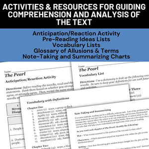 The Pearl Novel Study Unit - Teacher Resources, Activities, Questions, Tests