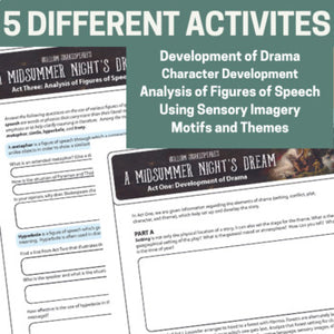 A Midsummer Night's Dream Play Study Literary Analysis Skills Activities