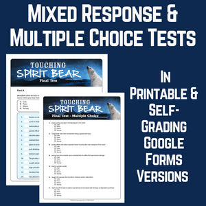 Touching Spirit Bear Novel Study Unit Assessments - 2 Separate Final Unit Tests