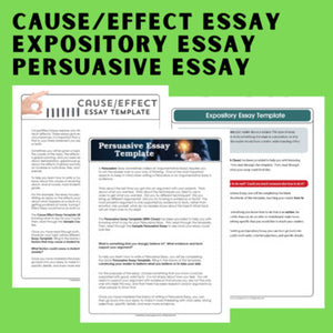 Expository, Persuasive, Cause/Effect Essay Templates with Handouts, Samples