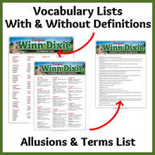 Load image into Gallery viewer, Because of Winn-Dixie Novel Study Vocabulary Lists, Terms, Vocabulary Quizzes