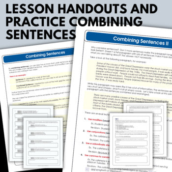 Sentence Combining & Varying Sentence Beginnings Handouts - Print & Di ...