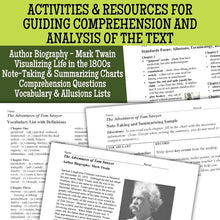 Load image into Gallery viewer, Adventures of Tom Sawyer Literature Guide Novel Study Unit Resource BUNDLE