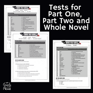 Brave New World Novel Study TESTS - Part One, Part Two & Whole Book Assessments