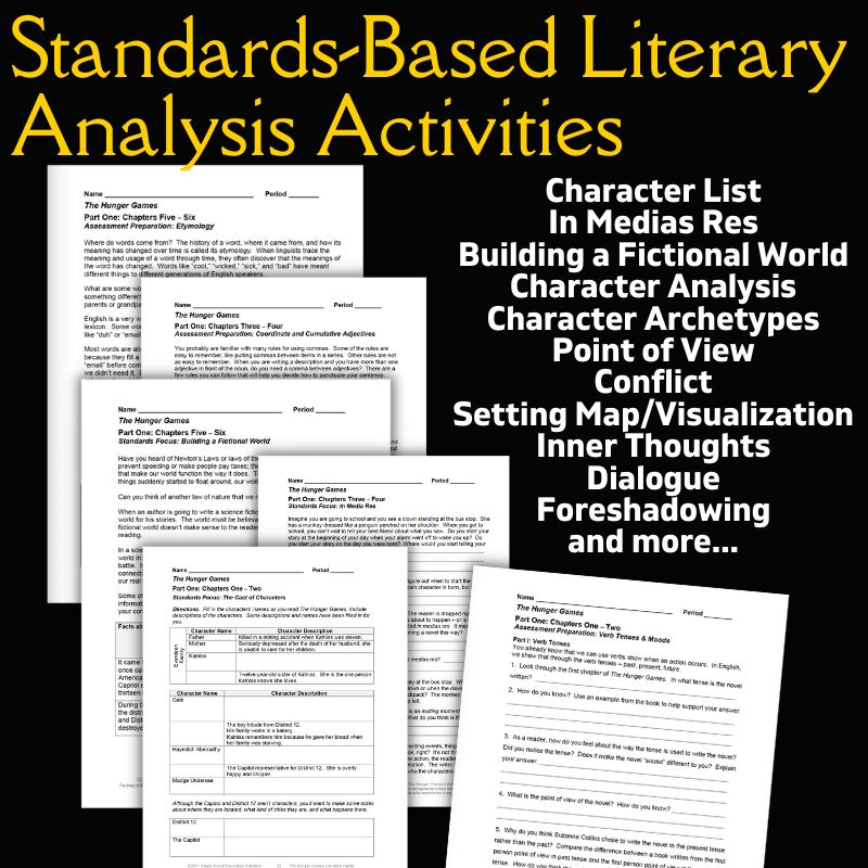 The Hunger Games Novel Study Unit Resource BUNDLE - Over 250 Pages, PD – Simply Novel the-hunger-games-novel-study-unit-resource-bundle-over-250-pages-pd-simply-novel