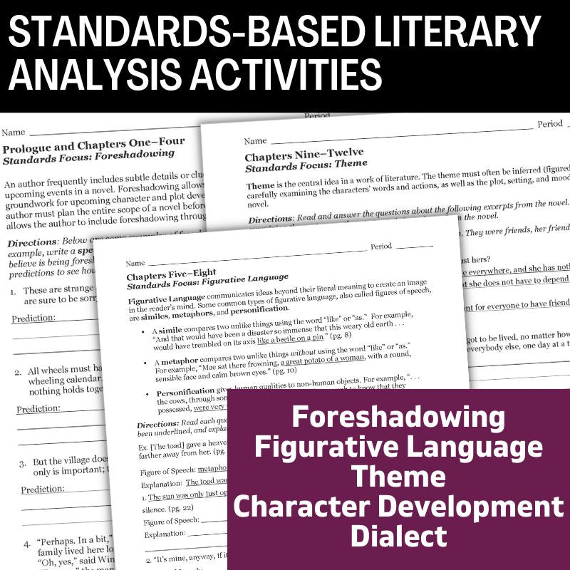 Tuck Everlasting Novel Study Unit -- 98-Page No Prep Teaching Guide