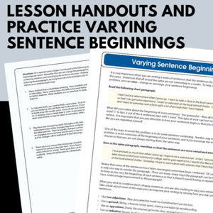Sentence Combining & Varying Sentence Beginnings Handouts - Print & Digital