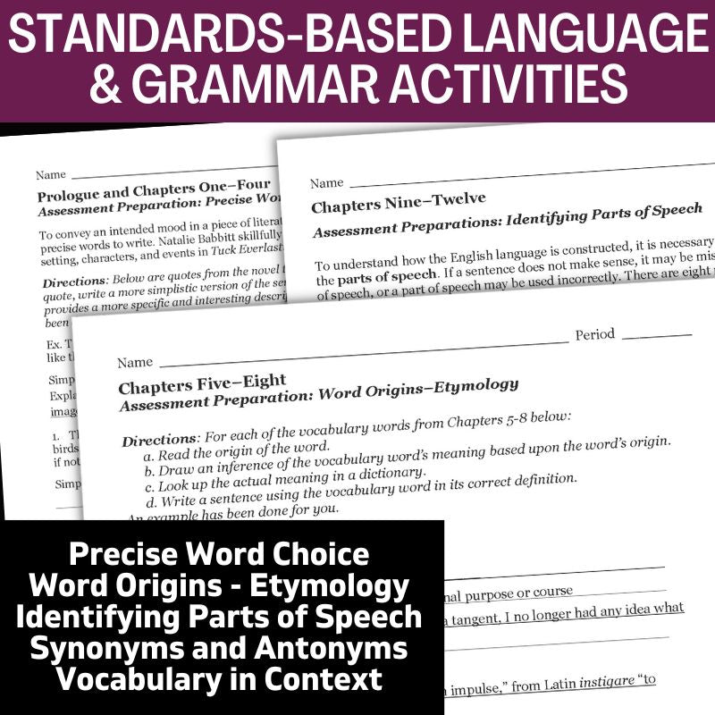 Tuck Everlasting Novel Study Unit -- 98-Page No Prep Teaching Guide