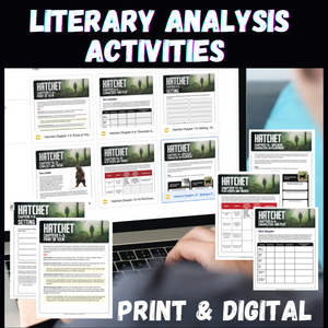 Hatchet Novel Study Teaching Resources BUNDLE | Over 250 Pages - Print & Digital