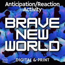 Load image into Gallery viewer, Brave New World Novel Study Anticipation/Reaction Theme Discussion Activity