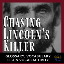 Load image into Gallery viewer, Chasing Lincoln&#39;s Killer, James Swanson Book Study Glossary, Vocabulary Activity