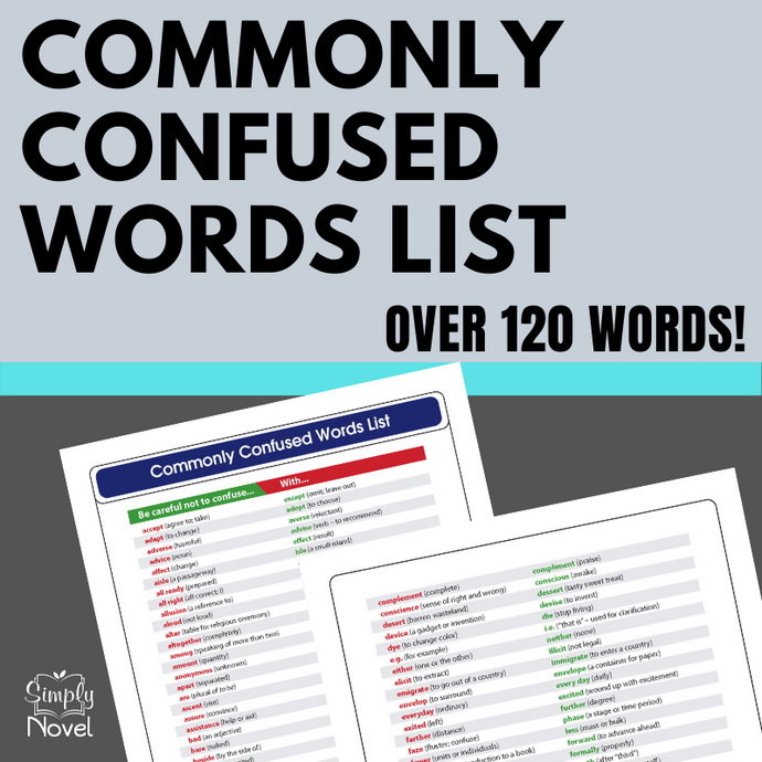 Commonly Confused Words List: 120 Words 