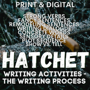 Hatchet Novel Study Writing Process - Standards-Based Writing Activities Pack