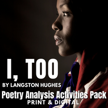 Load image into Gallery viewer, I, Too (Sing America) by Langston Hughes, 16-Page Unit - Questions, Activities
