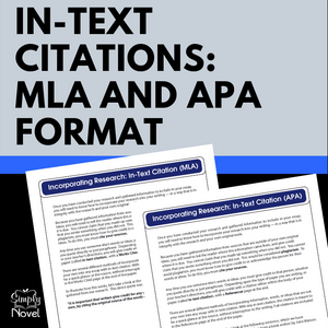 Incorporating In-Text Citations, MLA and APA Format Lesson Handouts