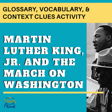 Load image into Gallery viewer, MLK and the March on Washington by Frances Ruffin Vocabulary List, Context Clues